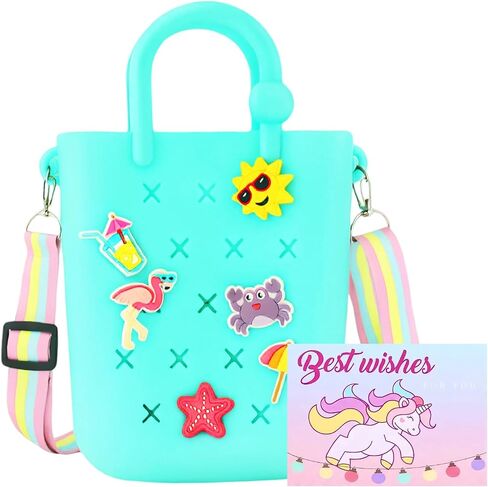 Mini Beach Bag with Strap – Soft Silicone Tote, Birthday Gift Idea for Girls, Summer Picnic or Holiday Use in Kuwait