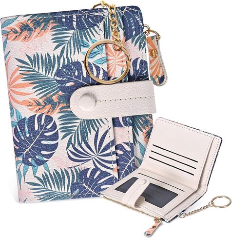 COSHAYSOO Small Wallet for Women Teen Girls-RFID Protection Mini Purse with Card Slots ID Window Coin Compartment-Lightweight PU Leather Bifold Wallet Keychain Accessory-White Cat in Saudi Arabia