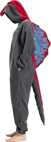 Adult Dinosaur Onesie Pajamas, Animal Halloween Costume, Cozy One-Piece Cosplay Outfit for Women and Men in Kuwait