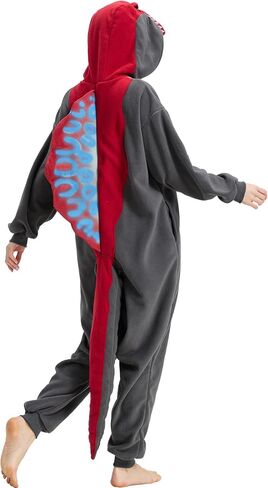 Adult Dinosaur Onesie Pajamas, Animal Halloween Costume, Cozy One-Piece Cosplay Outfit for Women and Men in Kuwait