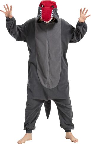 Adult Dinosaur Onesie Pajamas, Animal Halloween Costume, Cozy One-Piece Cosplay Outfit for Women and Men in Kuwait