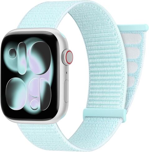 AMSKY Sport Nylon Loop Band Compatible with Apple Watch Bands 38MM 40MM 41MM 42MM 44MM 45MM 46MM 49MM Women Men,Hot Pink Adjustable Straps for iWatch Band Series 10 SE 9 8 7 6 5 4 3 2 Ultra in Saudi Arabia