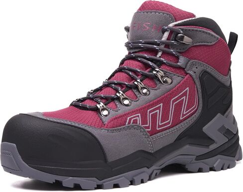 KOIFISH Mens Composite Toe Work Boots Waterproof Safety Boots Lightweight Slip Resistant for Warehouse Factory Construction in Saudi Arabia