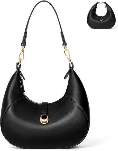 TOPEAST Purses for Women, Crescent Shoulder Bag, Small Soft Leather Trendy Hobo Handbags with Crescent Snap & Removable Strap in Saudi Arabia