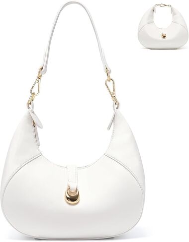 TOPEAST Purses for Women, Crescent Shoulder Bag, Small Soft Leather Trendy Hobo Handbags with Crescent Snap & Removable Strap in Saudi Arabia