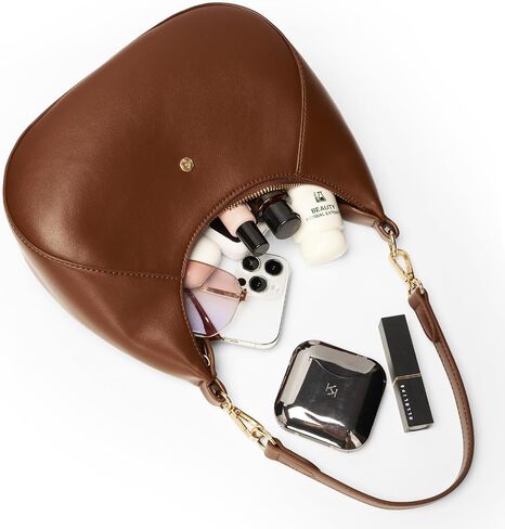 TOPEAST Purses for Women, Crescent Shoulder Bag, Small Soft Leather Trendy Hobo Handbags with Crescent Snap & Removable Strap in Saudi Arabia