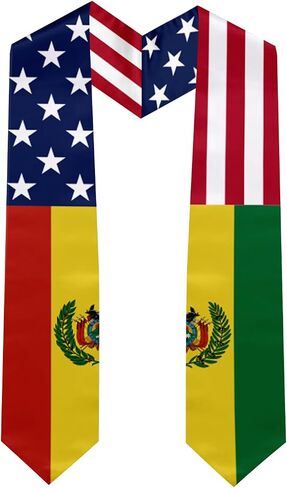 Mixed National Flag Graduation Stole, Satin Unisex International Student Graduation Sash Scarf 72'' in Saudi Arabia