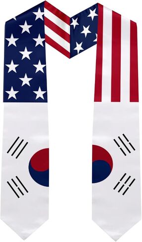 Mixed National Flag Graduation Stole, Satin Unisex International Student Graduation Sash Scarf 72'' in Saudi Arabia