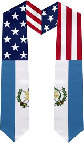 Mixed National Flag Graduation Stole, Satin Unisex International Student Graduation Sash Scarf 72'' in Saudi Arabia