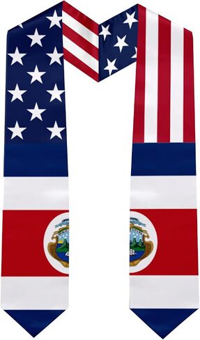 Mixed National Flag Graduation Stole, Satin Unisex International Student Graduation Sash Scarf 72'' in Saudi Arabia