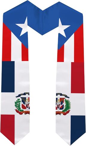 Mixed National Flag Graduation Stole, Satin Unisex International Student Graduation Sash Scarf 72'' in Saudi Arabia