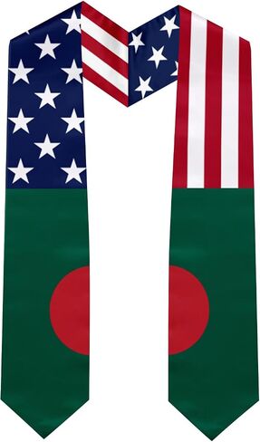 Mixed National Flag Graduation Stole, Satin Unisex International Student Graduation Sash Scarf 72'' in Saudi Arabia