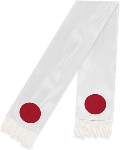 5 FT Japan Scarf,150 cm Japanese National Flag Bandana Shawl,Double Layer Soft Tassel Scarves Wraps in Kuwait