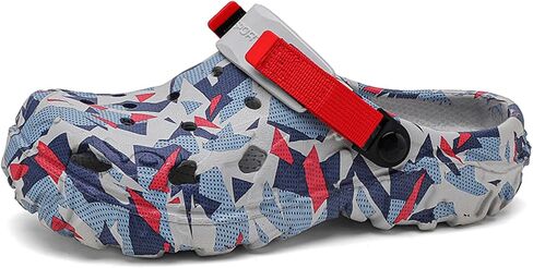Men's Garden Clogs Graphic Mules Clog Slip On Beach Sandals for Men Outdoor Slippers with Adjustable Strap in Saudi Arabia