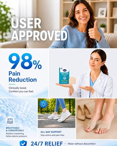Metatarsal Pads for Women & Men, Ball of Foot Cushions Pain Relief, Morton's Neuroma & Metatarsalgia Support, Foot Pads Inserts, 2 Pairs in Saudi Arabia