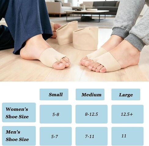 2 Pairs Metatarsal Pads for Men and Women - Ball of Foot Pain Relief Cushions for Sesamoiditis, Metatarsalgia, Morton's Neuroma - Fabric Sleeves with Gel Inserts(Beige) (M) in Saudi Arabia