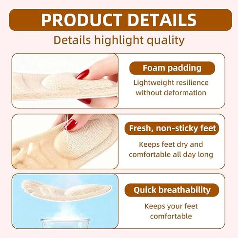 Metatarsal Pads for Women, 2026 New Shoe Inserts for Women, Ball of Foot Cushions Relief and Comfort (10PC) in Saudi Arabia