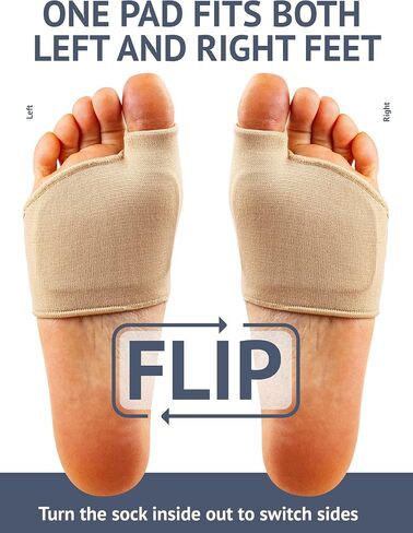 Brison Metatarsal Pads for Women and Men Ball of Foot Cushion - Gel Sleeves Cushions Pad - Fabric Soft Socks for Supports Feet Pain Relief - 2 Pairs (Beige, Medium) in Kuwait