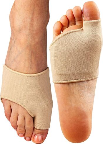 Brison Metatarsal Pads for Women and Men Ball of Foot Cushion - Gel Sleeves Cushions Pad - Fabric Soft Socks for Supports Feet Pain Relief - 2 Pairs (Beige, Medium) in Kuwait
