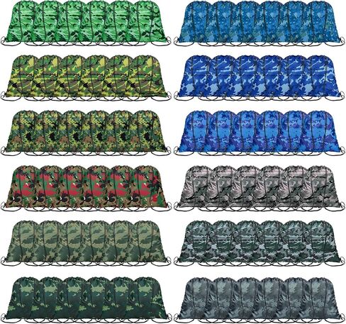 120pcs drawstring bags bulk, drawstring backpack bulk camouflage drawstring bags bulk camo bag camo backpack army party favors cinch bags bulk string bags 12 Colors Paintball Party Favors in Saudi Arabia