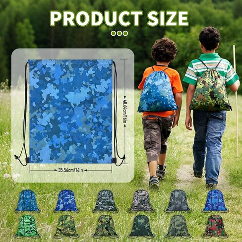 120pcs drawstring bags bulk, drawstring backpack bulk camouflage drawstring bags bulk camo bag camo backpack army party favors cinch bags bulk string bags 12 Colors Paintball Party Favors in Saudi Arabia
