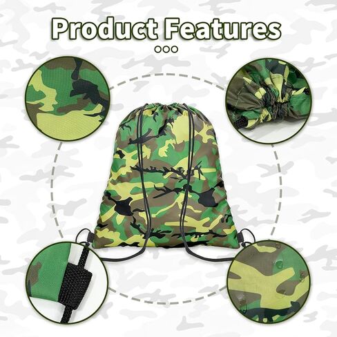 120pcs drawstring bags bulk, drawstring backpack bulk camouflage drawstring bags bulk camo bag camo backpack army party favors cinch bags bulk string bags 12 Colors Paintball Party Favors in Saudi Arabia