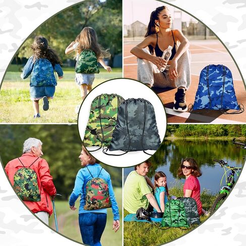 120pcs drawstring bags bulk, drawstring backpack bulk camouflage drawstring bags bulk camo bag camo backpack army party favors cinch bags bulk string bags 12 Colors Paintball Party Favors in Saudi Arabia