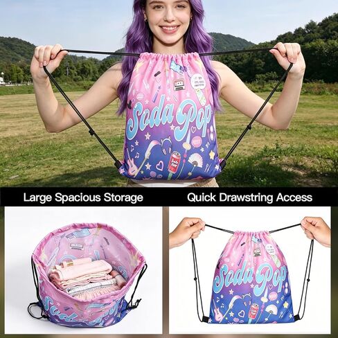 AICase for Kpop Merch Toys Gifts Soda pop Drawstring Bag Backpack Sports Gym Sackpack Tote Bag Shirt Hat Plush Costume Outfits String Bag for Demon Hunters Cosplay K pop Birthday Decorations in Kuwait