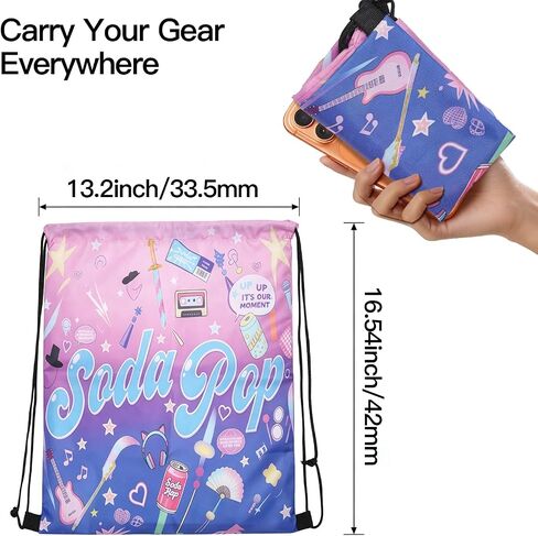 AICase for Kpop Merch Toys Gifts Soda pop Drawstring Bag Backpack Sports Gym Sackpack Tote Bag Shirt Hat Plush Costume Outfits String Bag for Demon Hunters Cosplay K pop Birthday Decorations in Kuwait