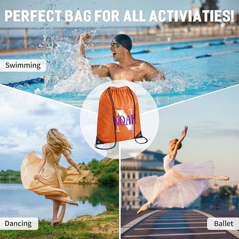 Custom Drawstring Backpack with Logo & Text, 10/50/100/200/500 Bulk Personalized Drawstring Bags with Logo for Promotional Gifts Party Fovors Trade Shows, 210D Polyester,16.9x13.4in,12 Colors in Saudi Arabia