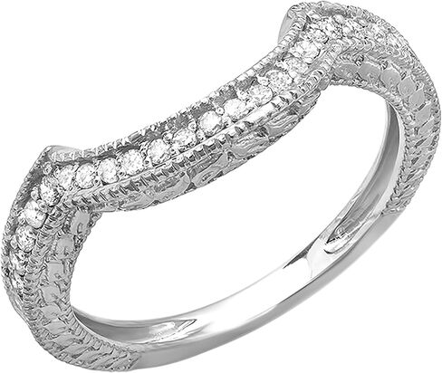 مجموعة Dazzlingrock 0.3tw 14k ألماس مستدير لذكرى الزفاف للنساء، حماية معززة 1/، ذهب أبيض خالص in Kuwait