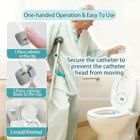 Drain-Away PD Toilet Clip- Secure Effluent Disposal Attachment for Dialysis Tubing - Essential PD Dialysis Accessory,Universal Size (PD Toilet Clip, 2 Pack) in Kuwait