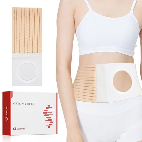 DERAYMI Ostomy Belt for Men Women, Medical Colostomy Ileostomy Waist Support Belt Abdominal Waistbands Binder Brace for Preventing Parastomal Hernia Stoma Opening (L) in Saudi Arabia