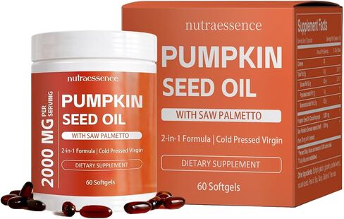 Lenoria Nutra Essence Pumpkin Seed Oil Softgels with Saw Palmetto,Cold Pressed, Pure Virgin Oil, Essential Fatty Acids & Phytosterols Non-GMO (1pc) in Saudi Arabia