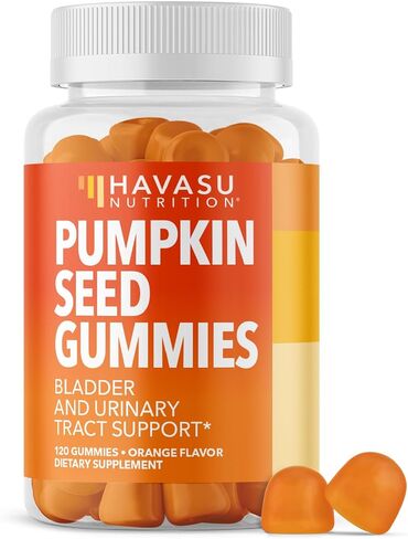 Pumpkin Seed Oil Gummies for Bladder and Urinary Tract Support - 200mg Pumpkin Seed Extract Per Serving - Vegan, Non-GMO, Gluten-Free - Sugar Free Pumpkin Seed Gummies - Orange Flavor, 30 Servings in Saudi Arabia