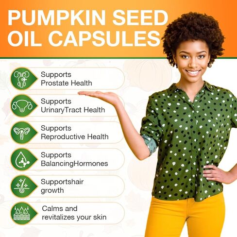 Pumpkin Seed Oil Capsules - Saw Palmetto Pumpkin Seed Oil 300 Softgels 3000mg for Prostate Health, Immune and Urinary Tract Support Promotes Hair Growth - Pure Non GMO in Saudi Arabia
