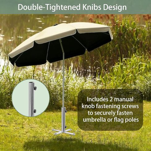 Beach Umbrella Stand Holders Heavy Duty Outdoor Base Umbrella Parasol Base Metal Grass with 4 Forks Spikes (Fit 1.1in-1.5in Pole,Galvanize) for Beach,Sand,Yard,Lawn in Saudi Arabia