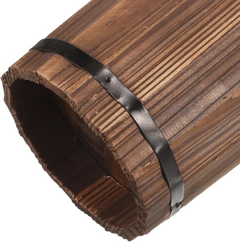 PRETYZOOM Wooden Umbrella Stand Garden Umbrella Base for Outdoor Patio Entryway Modern Design Carbonized Wood Canes in Kuwait