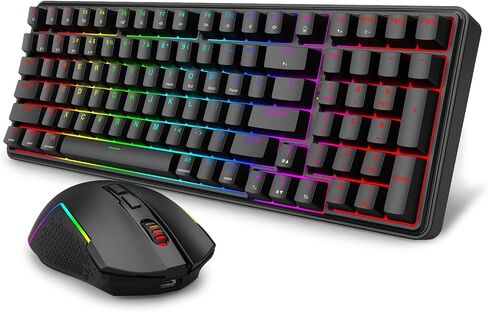 Redragon S163 3-Mode Wilreess Gaming Keyboard & Mouse Combo, 108 Keys K689 PRO RGB Gasket Keyboard and 8000 DPI M693 Gaming Mouse Bundle in Kuwait