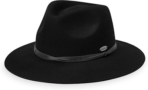 Wallaroo Hat Company Women’s Petite Aspen Fedora – UPF 50+ Sun Protection, 100% Wool Felt, Adjustable, Packable, Black, Small in Kuwait