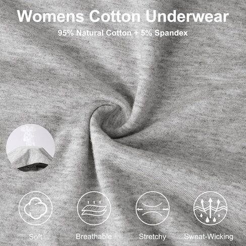 Women's Cotton Boyshorts 5-Pack Mid Rise Boxers Briefs Full Coverage Soft No-Roll Underwear (S-XXL) in Saudi Arabia