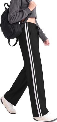 Safort Womens 28"/30"/32"/34" Track Pants Wide Leg Sweatpants Zipper Pockets Jogger Athletic Running in Kuwait