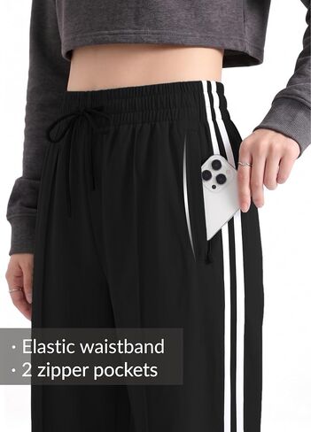 Safort Womens 28"/30"/32"/34" Track Pants Wide Leg Sweatpants Zipper Pockets Jogger Athletic Running in Kuwait