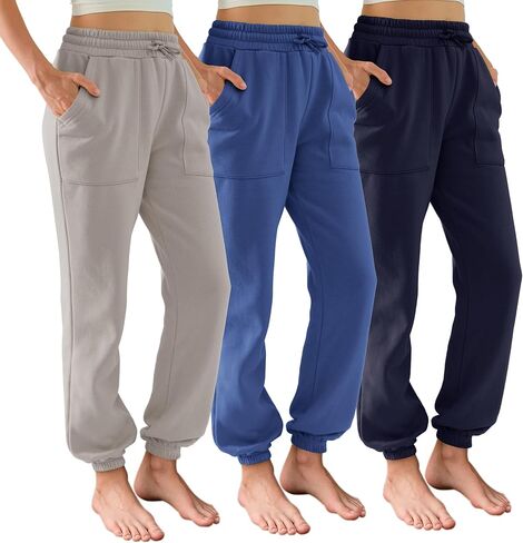 DITOK Sweatpants for Women 3 Pack, Fleece Lined Athletic Joggers with Pockets, Baggy Comfy Lounge Pants for Workout in Saudi Arabia