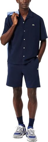 Lacoste Men's Regular Fit Logo Stripe Fleece Shorts in Kuwait