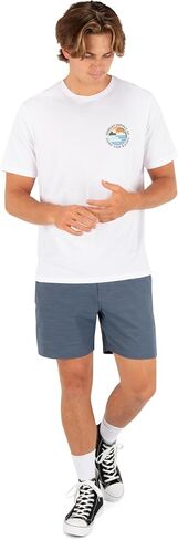 Hurley Men's Phantom 4-Way Stretch Walk Shorts, 7" Inseam 18" Outseam. Quick Dry, Elastic Waistband in Kuwait