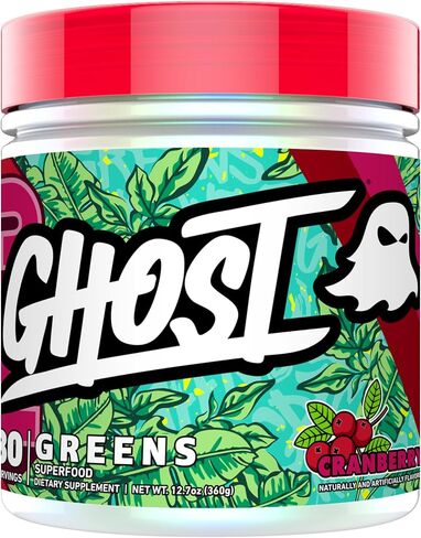 GHOST Greens Powder, Guava Berry - 30 Servings - 19 Superfood Greens & Reds Powder, Fruits, Vegetables, Spirulina, & Chlorella, Prebiotics, 10 Billion CFU Probiotic & Digestive Enzymes - Gluten-Free in Saudi Arabia