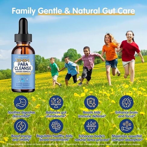 Wormwood Black Walnut Clove Parasite Cleanse for Humans & Kids, 20 in 1 Zeolite, Chlorella, 20 Billion Probiotics, Liquid Detox Support, Gut & Digestive Health Cleanse Drops, Alcohol-Free – 2 Fl. Oz in Saudi Arabia
