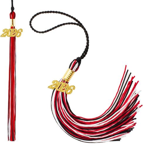 Graduation Tassel, Blue White Tassel Graduation 2026, 2 PCS 2026 Tassel, Academic Graduations Cap Tassels with 2026 Year Gold Date Charm for Graduations Cap Hat Decorations for Grad Party Ceremonies in Saudi Arabia