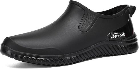 Men's Flat Deck Rain Shoes Comfortable Soft Non-Slip Waterproof Slip-On Low Top Mud Garden Shoes for Camping Lawn Care Yard Work in Saudi Arabia